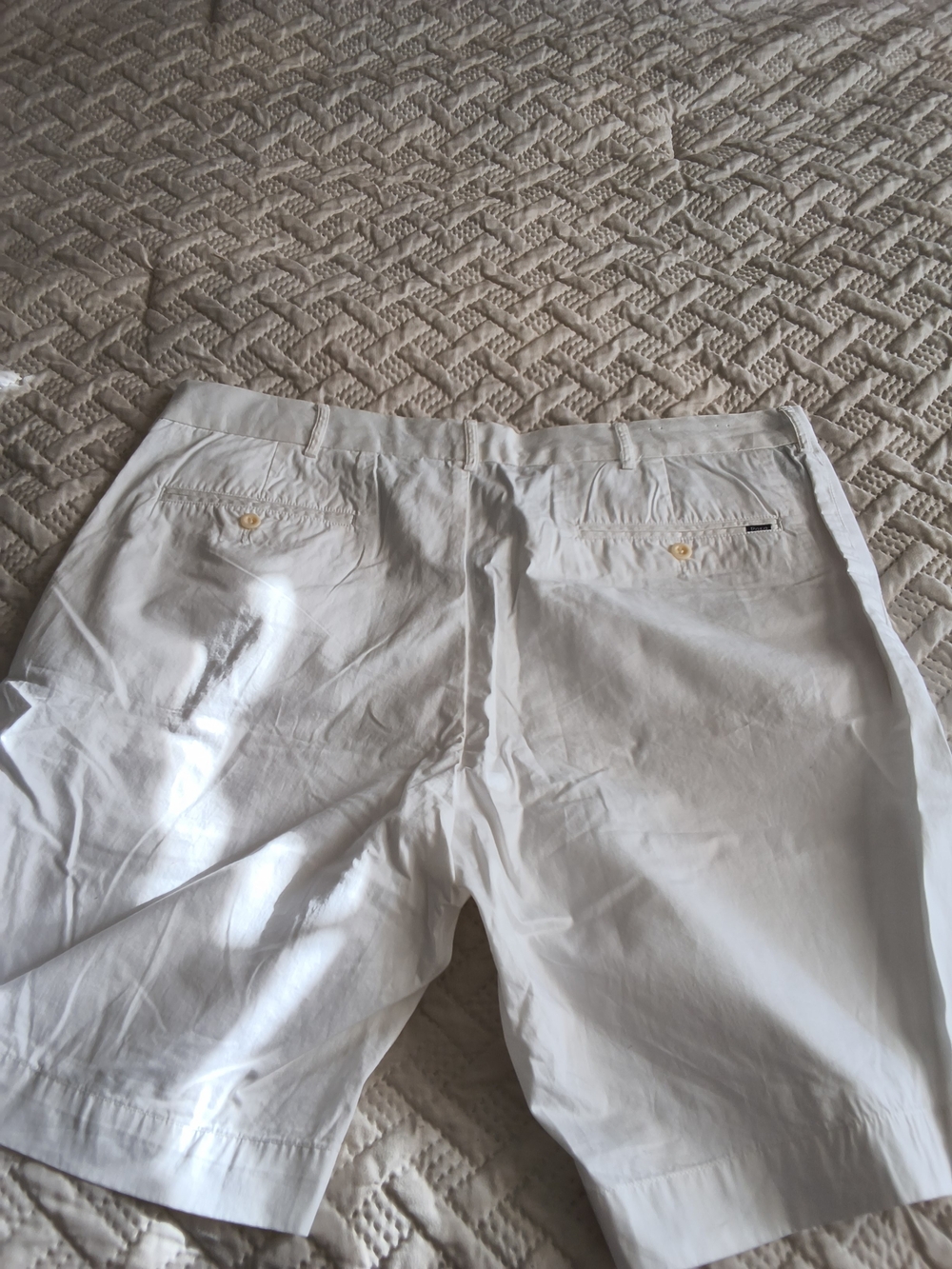 Polo by Ralph Lauren White Flat Front Cotton Shorts